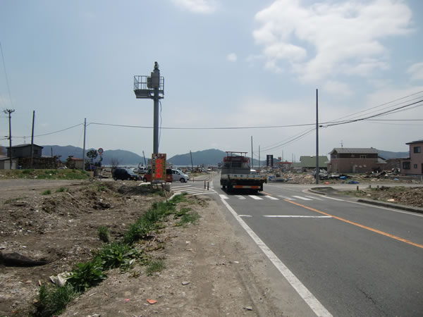 大沢小学校入口（山田町大沢）