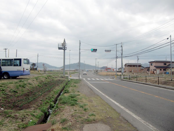 大沢小学校入り口（山田町大沢）